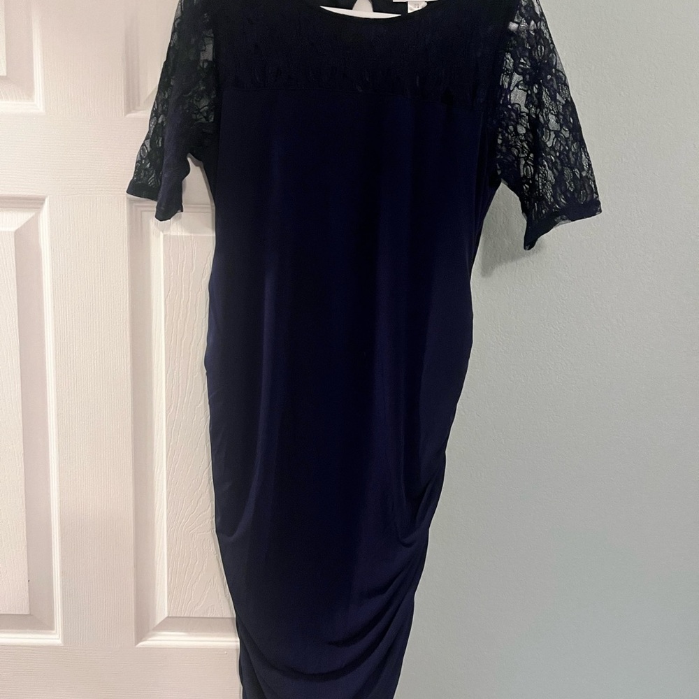 Navy maternity dress